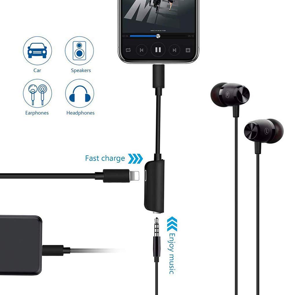 Compatibile con IOS12 compatibile con iPhone 7/7 Plus/8/8Plus/X/XS/iPad  Adattatore per cuffie per iPhone 7 a jack da 3,5 mm bianco ecc Accessori per  cuffie urban-earth.co.uk