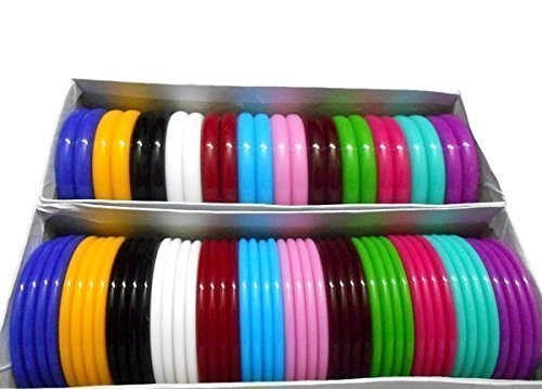 GOELX Plastic Colourful Bangles Full Boxes For Girls/Women- Bangles & Kada Both Size 2.8