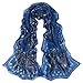 Datework Women Pretty Long Soft Chiffon Scarf (Blue)