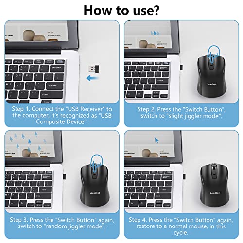 Wireless Mouse Jiggler Undetectable Mouse Mover with Switch Button