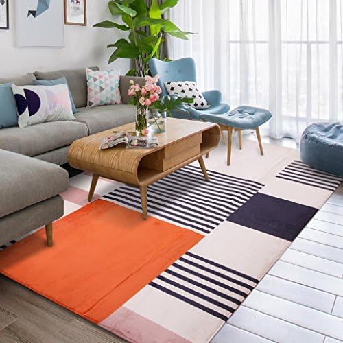 European Style Modern Simplicity Living Room Bedroom Carpet Nordic Bedside Coffee Table Mats ( Color : Orange , Size : 140200cm )