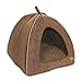 Best Pet Supplies Modern Triangular Suede Tent Bed - Dark Brown - Large