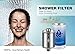 Al-Mg Metal Shower Filter with 10-Stage Replaceable Filter Cartridge, Shower Water Filter Removes Chlorine, Heavy Metals, Impurities and Absorbs Bad Smells, Work with Any Shower Head & Handheld Shower