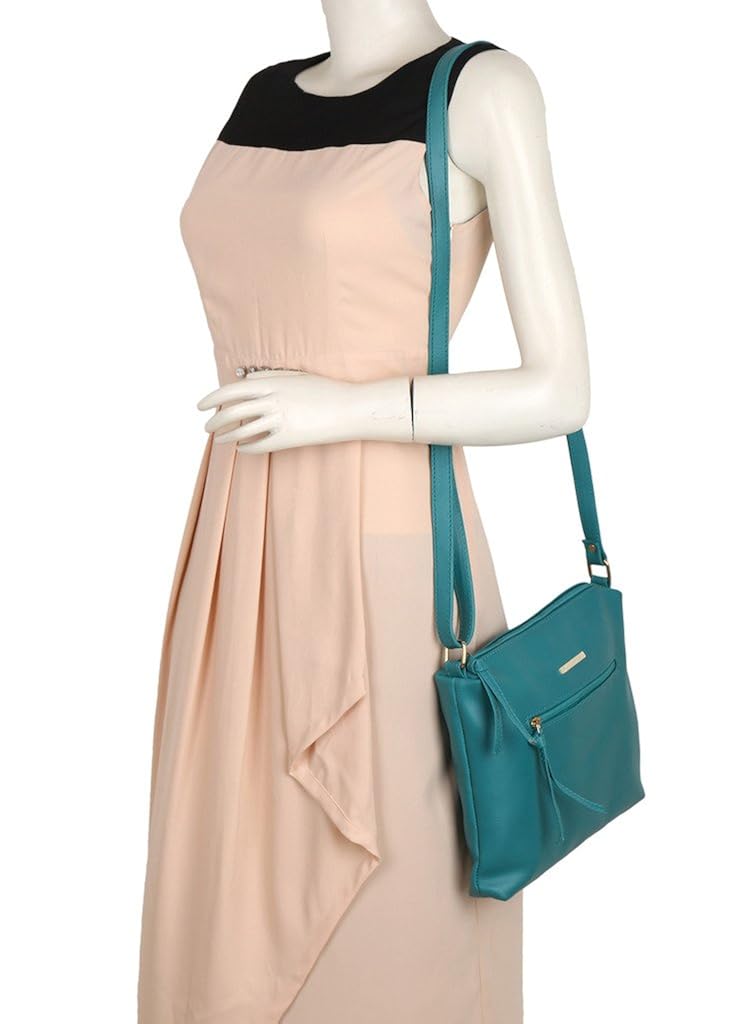 lapis o lupo women's sling bag (llsl0015tq,turquoise)