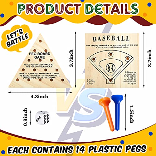 2 Pieces Stacking Peg Board Set Toy Wooden Triangle Peg Games Peg