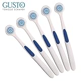 5 pcs Anti Bacterial Tongue Cleaner Scraper Cleaning Brush for Oral Hygiene Care and Bad Breath Treatment with Soft Nylon Brush and Anti Slip Handle