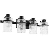 Quorum 527-4-69 Transitional Four Light Vanity from Lazo Collection in Black Finish,
