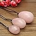 Massage Stones,Charminer Drilled Rose Quartz Jade Egg 3Pcs Set Pelvic Floor Muscles Vaginal Exercise Yoni Egg for Kegel Exercise Health Care for Women