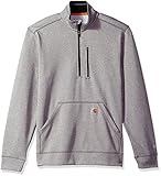 Carhartt Men's Force Extremes Mock-Neck Half-Zip Sweatshirt, Asphalt Heather, 2X-Large