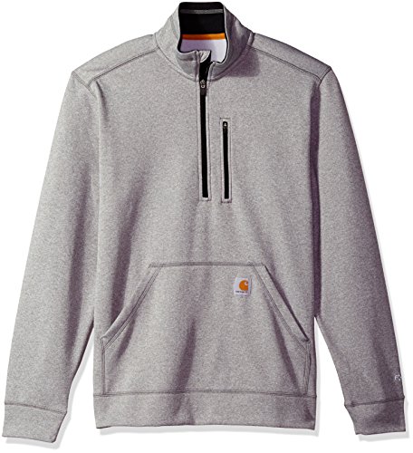 Carhartt Men's Force Extremes Mock-Neck Half-Zip Sweatshirt, Asphalt Heather, 2X-Large