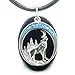BestAmulets Howling Wolf Moon Amulet Spiritual Black Agate Gemstone Leather Pendant Necklace