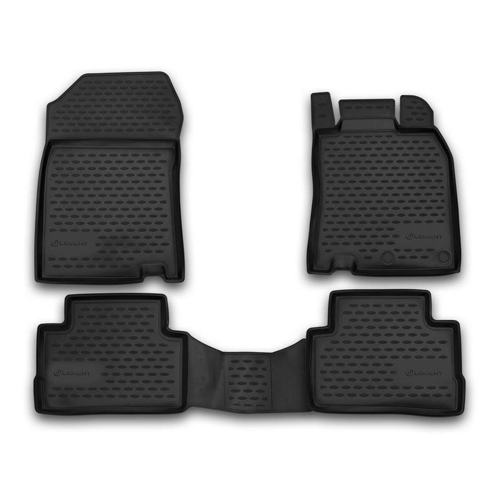Novline MAT502 Custom Tailored Fit Black Rubber Floor Mats Set