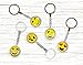 Big Mo's Toys  Emoji Smile Face Double Sided Translucent Party Favor Keychains, Fun Gift Party Giveaway / Handout Emoticon Keychain, 12 Piece
