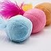 Interactive Catnip Cat Toys Ball Plush Cat Toy with Feathers and Bell Inside for Kitten in Gift Box by PetJollies (Pack of 3 )