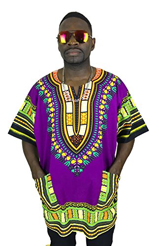 Vipada's Dashiki Shirt African Top Men's Dashiki Purple L