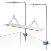 Totority Aluminum Alloy Fish Tank Light Holder, Adjustable Aquarium LED Lighting Stand Kit, Anti-Rust Hanging Bracket Support for Planted Tanks &amp; Aluminum Decorations, Silver