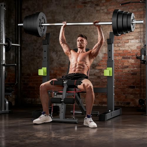 Adjustable Power Squat Rack, Bench Press Rack, Barbell Rack Stand for Home Gym Strength Training Fitness Workout, 230kg Max Load
