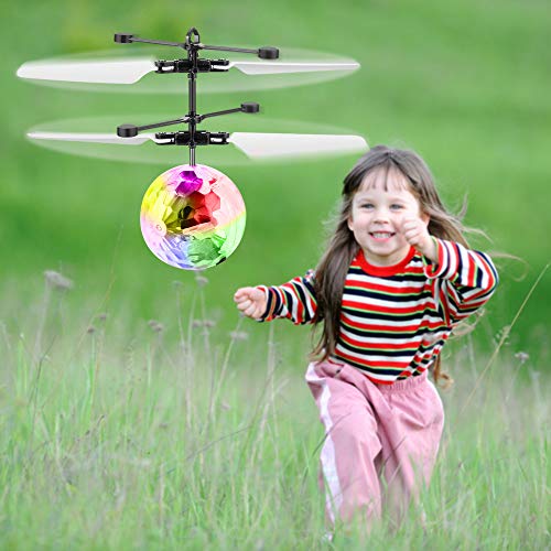 KOMAKE Flying Ball Toys, RC Flying Toys for Kids Rechargeable Light Up Flying Ball Drone Infrared Induction Helicopter Ball with Remote Controller for Indoor and Outdoor Games