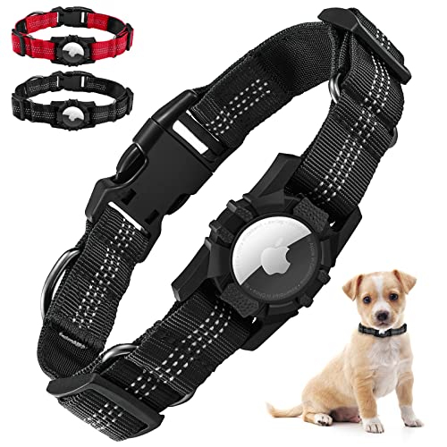 Dog Collar for Airtag, Reflective Adjustable Pet Collar for Apple