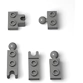 105 Piece Classic Building Gray Ball Joint Plate Bulk, 5 Sizes Model Ball and Socket Joints, Compatible with Lego Parts and Pieces(Dark Gray)
