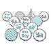 Teal Blue and Gray Elephant Boy Baby Shower Stickers (Set of 324)