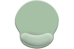 LIMKRIAN Ergonomic Mouse Pad with Wrist Rest, Gaming Mousepad Wrist Support with Non-Slip Pain Relief PU Base, Comfortable Computer Mouse Pads for Desk, Cute Office Desk Accessories Decor Matcha