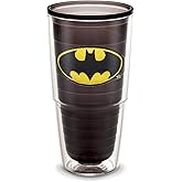 Tervis DC Comics Batman Emblem Made in USA Double Walled Insulated Tumbler Cup Keeps Drinks Cold & Hot, 24oz, Quartz - Unlidded