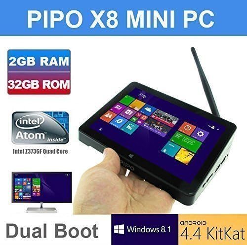 P Plater Pipo X8 Mini Pc Windows8.1 Android4.4 Dual Boot Intel Atom Z3736f Quad Core Mini Computer Box 7"tablet Hdmi 2g/32g 802.11b/g/n LAN Bt4.0 USB 2.0 X 4