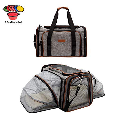 Cat Carrier Dog Carrier Pet Carrier for Cats - Cat Carriers for Medium Cats - Dog Carriers for Small Dogs - Small Dog Carrier - Airline Approved Pet Carrier - Soft Expandable Kennel Crate for Pets