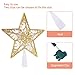 YUNLIGHTS 9 Inch Lighted Star Tree Topper, Gold Glittered Vintage Christmas Tree Toppers with Clip for Indoor Christmas Ornaments Party Home Decoration, Warm White