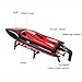 SZJJX RC Boat 2.4GHz 4 Channels Remote Control Electric Racing Boat 30KM/H High Speed Automatically 180 Degree Flipping Transmitter with LCD Screen Red