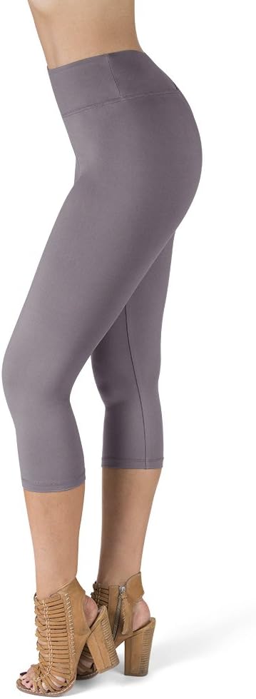 SATINA High Waisted Leggings for Women - Soft Women’s Leggings in Capri & Full Lengths - Regular and Plus Sizes in 25 Colors