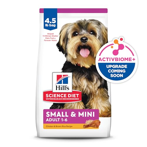 HILL’S SCIENCE DIET ADULT 1-6 SMALL & MINI DRY DOG FOOD, CHICKEN & BROWN RICE, 4.5 LB. BAG