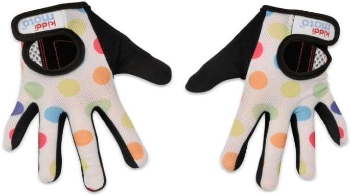 KIDDIMOTO Prime Sale Day Kids Cycling Full Finger Gloves - for Kids Bike, Balance Bike, Scooter (Gloves for Girls and Boys) | Available in Different Designs (Pastel Dotty, Large): Sports & Outdoors