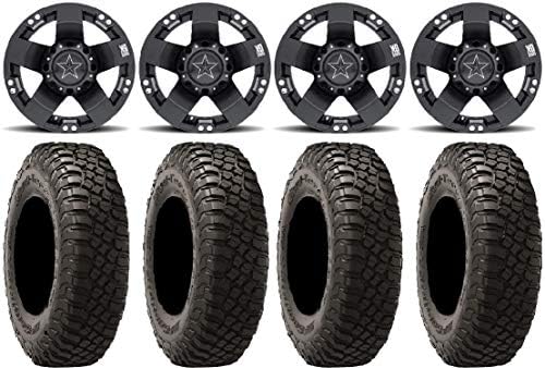 Bundle - 9 Items: XS775 Rockstar I 14" Wheels 32" BFG KM3 Tires [4x110 Bolt Pattern 12mmx1.25 Lug Kit]