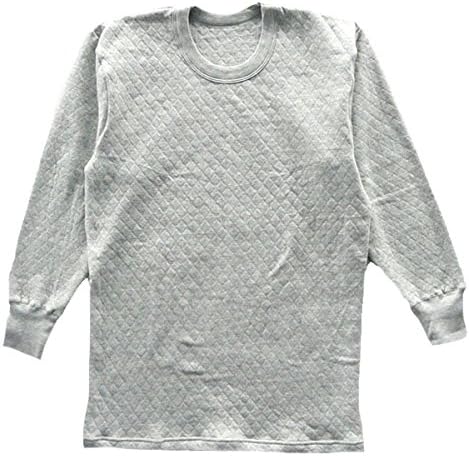 Amazon 綿キルト メンズ長袖丸首シャツ 紳士大きいサイズあったかインナー 男性用綿100 キルト肌着 ｌｌサイズ C グレー インナーシャツ 通販