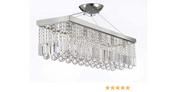 10 Light 40 Contemporary Crystal Chandelier Rectangular