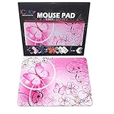 ICOLOR Pink Butterfly Anti-Slip Mouse Pad by ICOLOR Mice Pad Mat Mousepad for Optical Laser Mouse MP-018