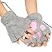 Arshiner Women Bear Plush Cat Paw Claw Glove Soft Winter Gloves Grey-1,One Size