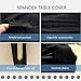HAORUI Open Back Fitted Tablecloth, Tight Rectangle Wrinkle Resistant Spandex Table Clothes, Washable Stretch Rectangular Patio Table Cover for Banquets, Weddings, Parties, Kitchen (6 ft, Black)