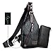 Alena Culian Sling Backpack Men Leather Chest Bag Crossbody Shoulder Bag For Men(black)