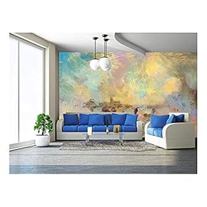 Scratched Acrylic and Oil Paints Layers - sgraffito - Removable Wall Mural | Self-Adhesive Large Wallpaper - 66x96 inches