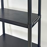 Top Home Solutions 5 Tier 60cm Plastic Shelving Unit Black Heavy Duty view 4