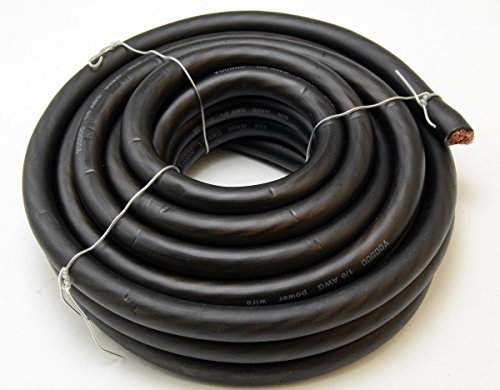 Voodoo 1/0 0 Gauge Ground Cable Wire Black 25 Ft -True AWG Spec Hyperflex 100% OFC