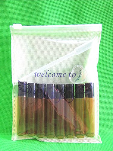 6-30 Set 10ml Amber Roll On Bottle Thick Glass Vial Beauty Makeup Tool for Fragrances Perfume Essential Oil (24) - Thumbnail 7
