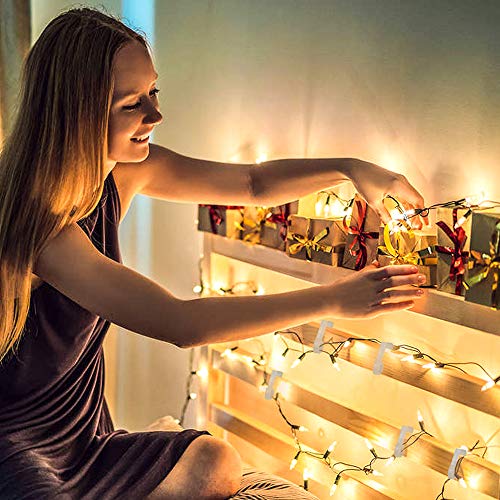 Uneam Christmas Light Clips Mini Gutter Hang Hooks Weatherproof Plastic