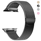 Tirnga Compatible with Apple Watch Band 40mm, iWatch Bands 40mm Series 4 Milanese Loop Men Black