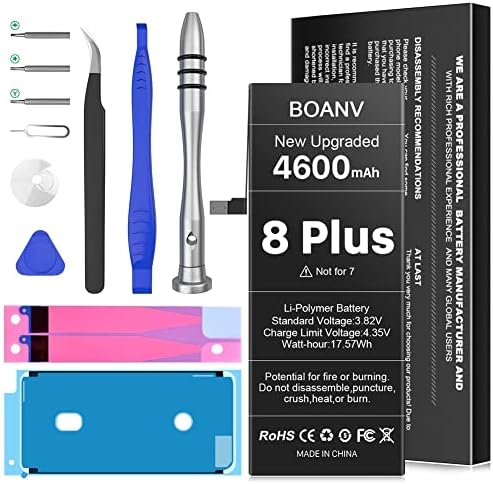 CDraFixit Ersatzakku Für IPhone 8 Plus – 3600 MAh, Reparaturset Inkl. Werkzeug, Höhere Kapazität Als Original