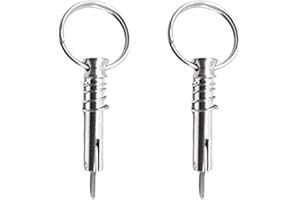 MARINE CITY 316 Stainless Steel Quick Release Pins with Drop Cam & Spring 1/4" x 1" Grip for Boat Bimini Top Deck Hinge