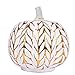JARVANIA Fall Decor Glass Pumpkins, Halloween Candles LED Fall Decorations, Glass Pumpkins Decorations Made of Mercury, Lanterns Decorative Battery Operated (New Gold)